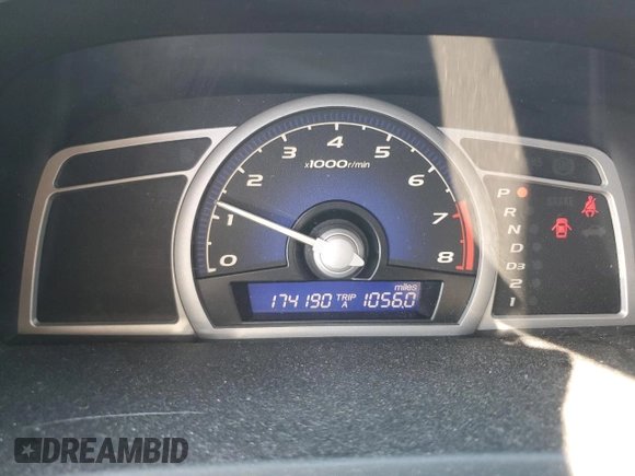 2008 Honda Civic Cpe LX with VIN 2HGFG12638H534759, listed as a Copart auction lot 70306074 with 174,190 mi miles and Salvage Title. Bid and sale history available at carsss.com. Image 9.