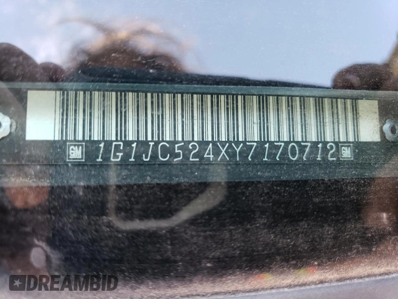 2000 Chevrolet Cavalier z VIN 1G1JC524XY7170712, wystawiony jako Copart lot #75046394 z przebiegiem 59 739 mil mil oraz Szkoda całkowita • Salvage title. Historia ofert i sprzedaży dostępna na DreamBid. Obrazek 12.