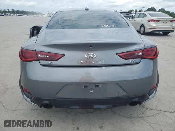 2018 Infiniti Q60 Luxe with VIN JN1EV7EL3JM392486, listed as a Copart auction lot 63526845 with 86,749 mi miles and Salvage title. Bid and sale history available at DreamBid. Image 6.