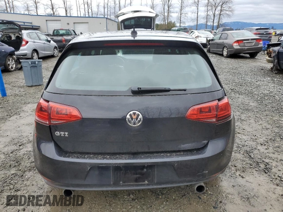 2016 Volkswagen Golf GTI SE with VIN 3VW5T7AU4GM009845, listed as a Copart auction lot 48909785 with 87,379 mi miles and Salvage Title. Bid and sale history available at carsss.com. Image 6.