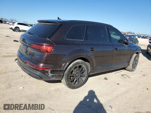 2022 Audi Q7 Premium Plus with VIN WA1LJBF74ND017937, listed as a Copart auction lot 43745035 with 22,989 mi miles and Salvage title. Bid and sale history available at DreamBid. Image 3.