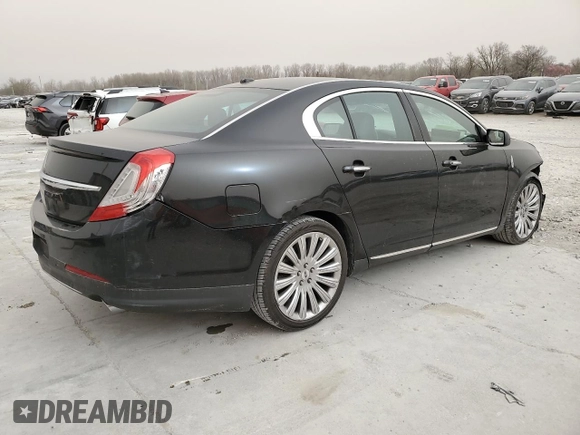 2015 Lincoln MKS with VIN 1LNHL9DK1FG600791, listed as a Copart auction lot 49575395 with 80,391 mi miles and Salvage Title. Bid and sale history available at carsss.com. Image 3.