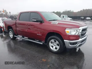 2022 Ram 1500 Lone Star with VIN 1C6RREFM8NN432051, listed as a IAAI auction lot 41720718 with 23,708 mi miles and . Bid and sale history available at DreamBid. Image 1.