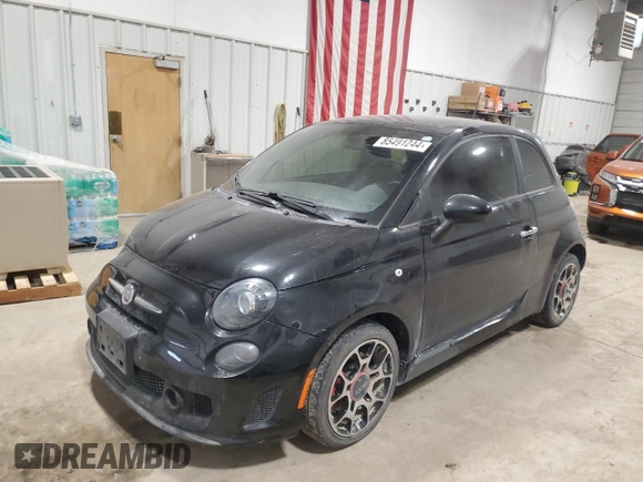 2013 FIAT 500 Turbo with VIN 3C3CFFHHXDT594361, listed as a Copart auction lot 85491244 with 49,619 mi miles and Salvage Title. Bid and sale history available at carsss.com. Image 1.
