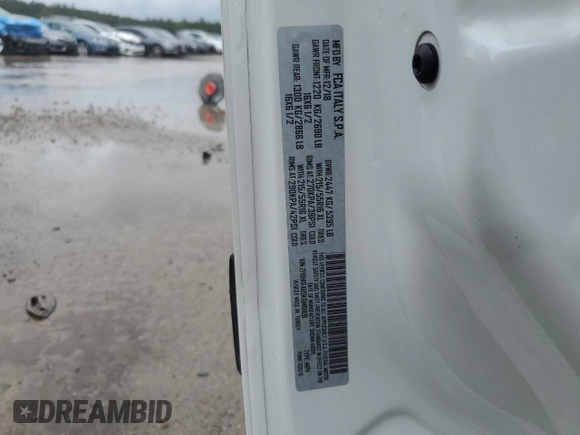 2019 Ram ProMaster City Cargo Tradesman with VIN ZFBHRFAB9K6M61891, listed as a Copart auction lot 56733985 with 81,763 mi miles and Salvage title. Bid and sale history available at DreamBid. Image 13.