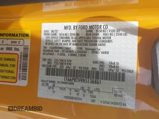2022 Ford Mustang EcoBoost с VIN 1FA6P8TH9N5136861, выставлен на аукционе IAAI как лот 42299180 с пробегом 25 024 миль миль и . История ставок и продаж доступна на DreamBid. Изображение 9.
