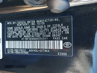 2010 Toyota Camry with VIN 4T1BF3EK6AU554541, listed as a IAAI auction lot 38719536 with 236,171 mi miles and . Bid and sale history available at DreamBid. Image 9.