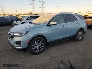 2022 Chevrolet Equinox Premier with VIN 2GNAXNEV6N6113121, listed as a Copart auction lot 87183584 with 17,105 mi miles and Salvage Title. Bid and sale history available at carsss.com. Image 1.