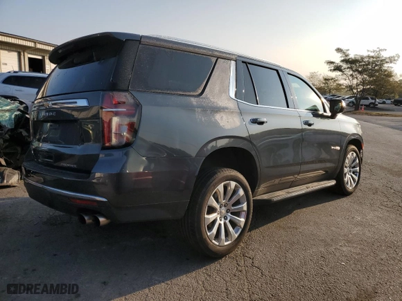 2021 Chevrolet Tahoe Premier with VIN 1GNSKSKD8MR331383, listed as a Copart auction lot 70684144 with 81,801 mi miles and Salvage Title. Bid and sale history available at carsss.com. Image 3.