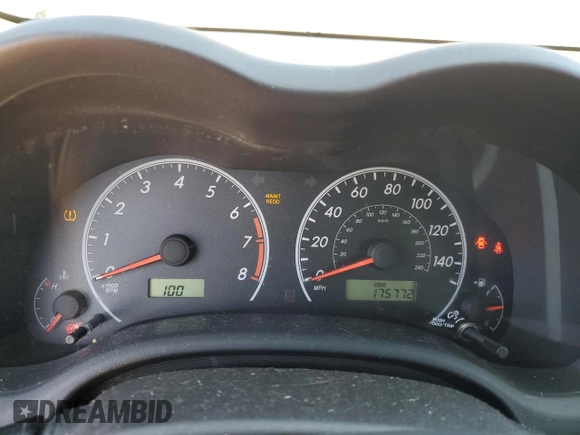 2009 Toyota Corolla with VIN 1NXBU40E99Z049005, listed as a Copart auction lot 53180345 with 175,772 mi miles and Clean Title. Bid and sale history available at carsss.com. Image 9.