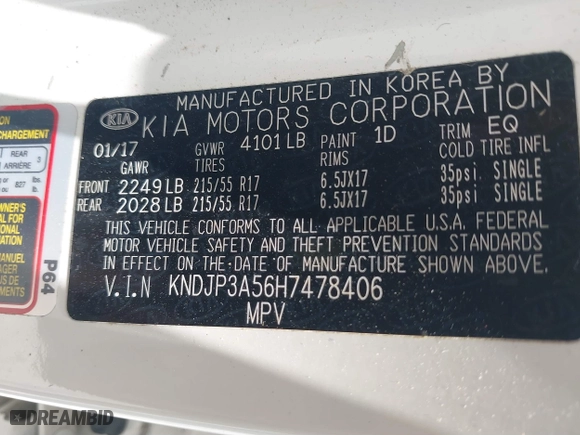2017 Kia Soul + with VIN KNDJP3A56H7478406, listed as a IAAI auction lot 40045022 with 126,961 mi miles. Bid and sale history available at carsss.com. Image 9.