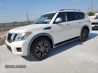 2018 Nissan Armada Platinum z VIN JN8AY2NEXJ9730268, wystawiony jako Copart lot #58269155 z przebiegiem 133 047 mil mil oraz Czysty tytuł • Clean title. Historia ofert i sprzedaży dostępna na DreamBid. Obrazek 1.