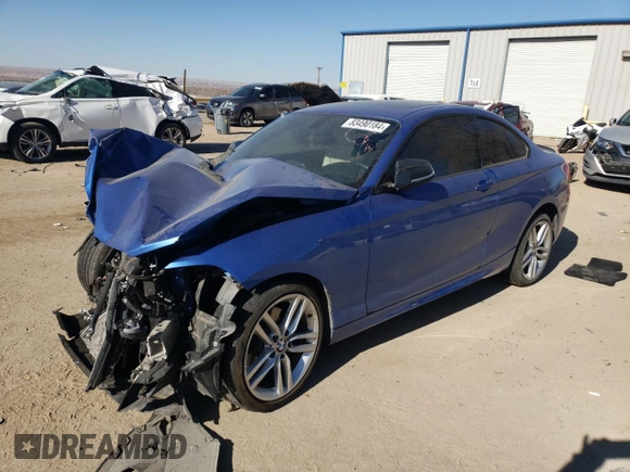 2017 BMW 2 Series 230i xDrive with VIN WBA2H9C50HV641853, listed as a Copart auction lot 83490184 with 0 mi miles and Salvage Title. Bid and sale history available at carsss.com. Image 1.
