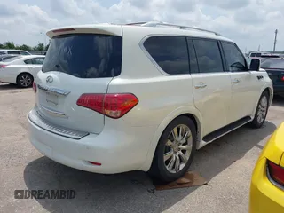 2012 Infiniti QX56 7-passenger with VIN JN8AZ2NF0C9517001, listed as a IAAI auction lot 42101650 with 225,257 mi miles. Bid and sale history available at carsss.com. Image 4.