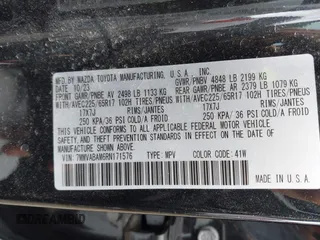 2024 Mazda CX-50 S Select with VIN 7MMVABAM6RN171576, listed as a IAAI auction lot 41434241 with 19,695 mi miles and . Bid and sale history available at DreamBid. Image 9.