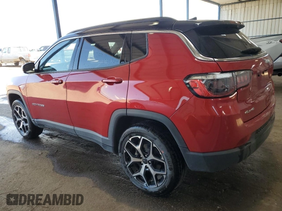 2025 Jeep Compass Limited z VIN 3C4NJDCN9ST552801, wystawiony jako Copart lot #64312945 z przebiegiem 3 401 mil mil oraz Szkoda całkowita • Salvage title. Historia ofert i sprzedaży dostępna na DreamBid. Obrazek 2.