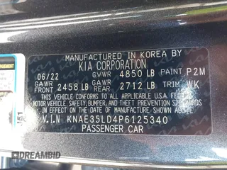 2023 Kia Stinger GT-Line with VIN KNAE35LD4P6125340, listed as a IAAI auction lot 41419385 with 10,344 mi miles. Bid and sale history available at carsss.com. Image 9.