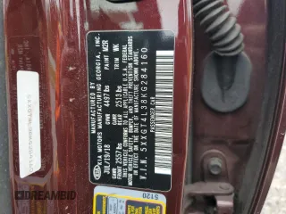 2019 Kia Optima LX z VIN 5XXGT4L38KG284160, wystawiony jako Copart lot #57289035 z przebiegiem 57 818 mil mil oraz Szkoda całkowita • Salvage title. Historia ofert i sprzedaży dostępna na DreamBid. Obrazek 12.