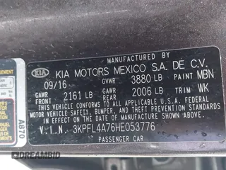 2017 Kia Forte LX with VIN 3KPFL4A76HE053776, listed as a IAAI auction lot 41577083 with 101,906 mi miles and . Bid and sale history available at carsss.com. Image 9.