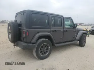 2020 Jeep Wrangler Unlimited Sahara with VIN 1C4HJXENXLW148140, listed as a Copart auction lot 43897435 with 104,411 mi miles and Salvage Title. Bid and sale history available at carsss.com. Image 3.