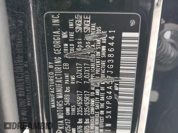 2018 Kia Sorento LX V6 with VIN 5XYPG4A57JG386441, listed as a Copart auction lot 44846925 with 104,561 mi miles and Salvage Title. Bid and sale history available at carsss.com. Image 15.