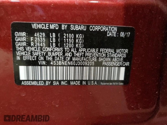 2018 Subaru Legacy Limited with VIN 4S3BNEN60J3009205, listed as a Copart auction lot 84483944 with 74,194 mi miles and Salvage Title. Bid and sale history available at carsss.com. Image 14.