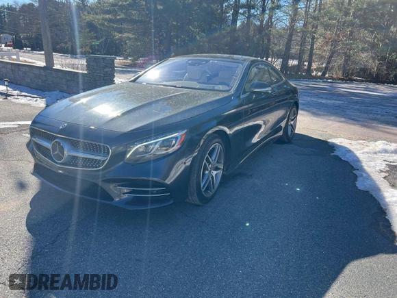 2019 Mercedes-Benz S-Class S 560 with VIN WDDXJ8GB0KA037165, listed as a Copart auction lot 43574845 with 163,219 mi miles and Clean Title. Bid and sale history available at carsss.com. Image 1.