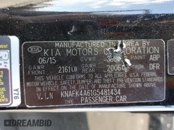 2016 Kia Forte LX with VIN KNAFK4A61G5481434, listed as a Copart auction lot 41694845 with 64,426 mi miles and Salvage Title. Bid and sale history available at carsss.com. Image 12.