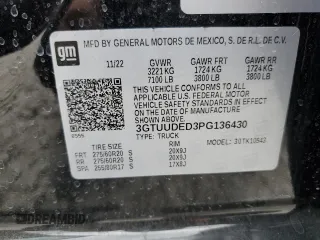2023 GMC Sierra 1500 SLT с VIN 3GTUUDED3PG136430, выставлен на аукционе Copart как лот 51335385 с пробегом 30 820 миль миль и Чистый • Clean title. История ставок и продаж доступна на DreamBid. Изображение 12.