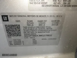 2021 Chevrolet Silverado 1500 Custom with VIN 3GCPYBEK3MG279832, listed as a IAAI auction lot 41510526 with 47,967 mi miles. Bid and sale history available at carsss.com. Image 9.