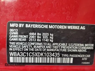 2013 BMW 3 Series 328i with VIN WBA3C1C5XDK103435, listed as a Copart auction lot 55778455 with 123,973 mi miles and Clean Title. Bid and sale history available at carsss.com. Image 12.