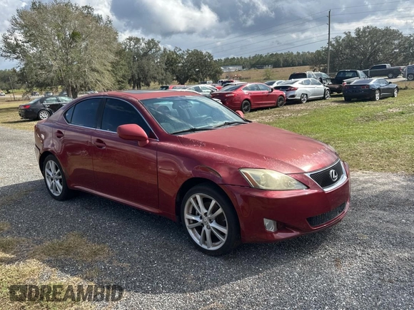 2006 Lexus IS 250 with VIN JTHCK262762007289, listed as a Copart auction lot 87474844 with 106,668 mi miles and Clean Title. Bid and sale history available at DreamBid. Image 1.