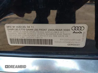 2011 Audi A8 with VIN WAUAVAFD6BN023937, listed as a IAAI auction lot 41288464 with 158,127 mi miles and . Bid and sale history available at DreamBid. Image 9.