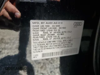 2014 Audi Q7 Premium Plus with VIN WA1LMAFE0ED018356, listed as a Copart auction lot 58155505 with 109,340 mi miles and Clean title. Bid and sale history available at DreamBid. Image 13.