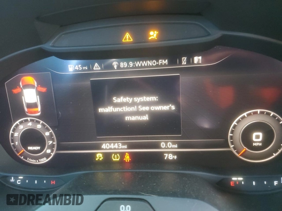 2020 Audi RS 3 z VIN WUABWGFF8LA903591, wystawiony jako Copart lot #45973395 z przebiegiem 40 443 mil mil oraz Szkoda całkowita • Salvage title. Historia ofert i sprzedaży dostępna na DreamBid. Obrazek 9.