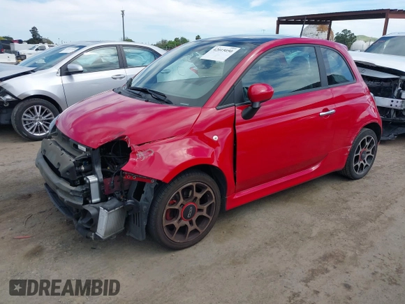 2015 FIAT 500 Turbo with VIN 3C3CFFHH9FT640667, listed as a IAAI auction lot 42015050 with 29,234 mi miles. Bid and sale history available at carsss.com. Image 19.