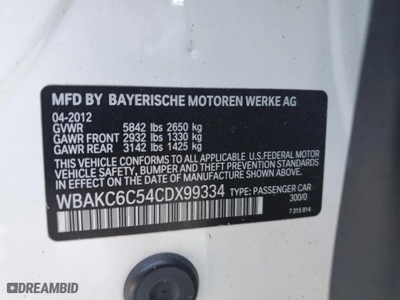 2012 BMW 7 Series 750i xDrive with VIN WBAKC6C54CDX99334, listed as a Copart auction lot 45408845 with 0 mi miles and Salvage Title. Bid and sale history available at carsss.com. Image 14.