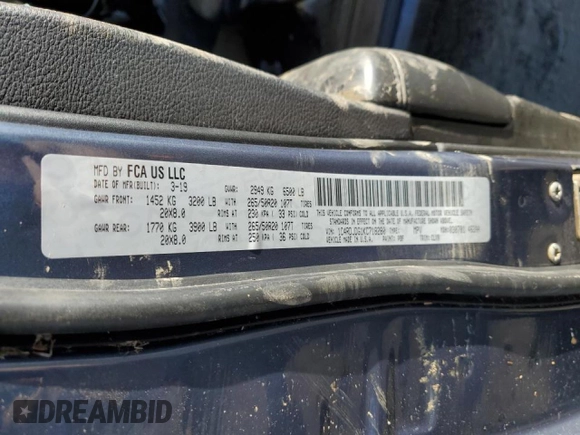2019 Dodge Durango GT Plus with VIN 1C4RDJDG1KC718280, listed as a Copart auction lot 47232675 with Not Provided miles and Salvage Title. Bid and sale history available at DreamBid. Image 14.