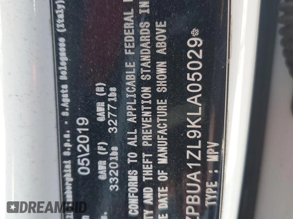 2019 Lamborghini Urus z VIN ZPBUA1ZL9KLA05029, wystawiony jako Copart lot #89060575 z przebiegiem 60 062 mil mil oraz Szkody całkowita. Historia ofert i sprzedaży dostępna na DreamBid. Obrazek 14.