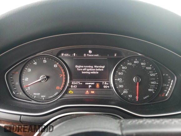 2019 Audi A4 Premium with VIN WAUDNAF42KA037712, listed as a Copart auction lot 54395215 with 65,475 mi miles and Clean Title. Bid and sale history available at DreamBid. Image 9.
