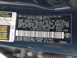 2014 Toyota Camry L z VIN 4T1BF1FK5EU776769, wystawiony jako IAAI lot #41856883 z przebiegiem 168 242 mil mil oraz . Historia ofert i sprzedaży dostępna na DreamBid. Obrazek 9.