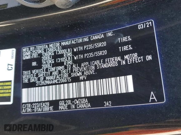 2021 Lexus RX with VIN 2T2HZMAA4MC206615, listed as a Copart auction lot 42412305 with 130,480 mi miles and Salvage Title. Bid and sale history available at carsss.com. Image 16.