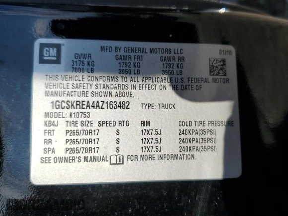 2010 Chevrolet Silverado 1500 LS with VIN 1GCSKREA4AZ163482, listed as a Copart auction lot 84028464 with 108,989 mi miles and Clean Title. Bid and sale history available at DreamBid. Image 12.