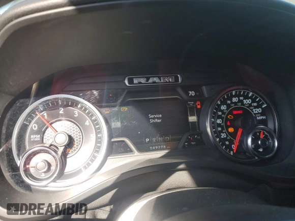 2021 Ram 1500 Lone Star with VIN 1C6RREFT2MN660620, listed as a Copart auction lot 49831035 with 49,276 mi miles and Salvage title. Bid and sale history available at DreamBid. Image 9.