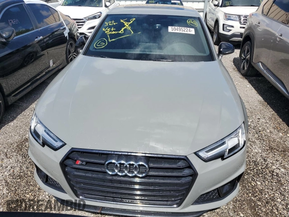 2019 Audi S4 Premium Plus with VIN WAUB4AF45KA067913, listed as a Copart auction lot 59495224 with 39,625 mi miles and Salvage Title. Bid and sale history available at carsss.com. Image 5.