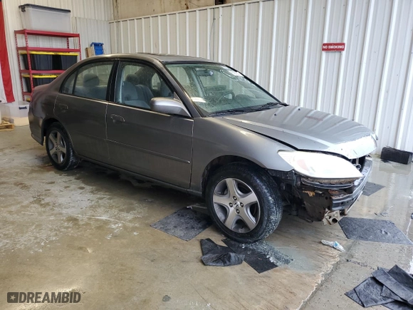 2005 Honda Civic Sdn EX with VIN 2HGES267X5H573167, listed as a Copart auction lot 51831345 with 176,526 mi miles and Salvage Title. Bid and sale history available at carsss.com. Image 4.