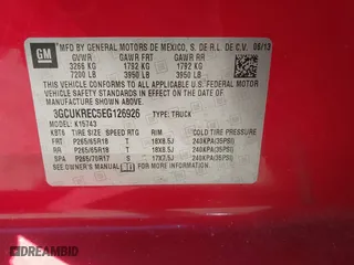 2014 Chevrolet Silverado 1500 LT with VIN 3GCUKREC5EG126926, listed as a IAAI auction lot 41455824 with 151,101 mi miles. Bid and sale history available at carsss.com. Image 9.