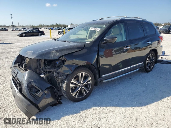 2019 Nissan Pathfinder S with VIN 5N1DR2MM7KC583616, listed as a Copart auction lot 44192815 with 51,097 mi miles and Salvage title. Bid and sale history available at DreamBid. Image 1.