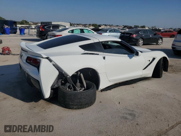 2017 Chevrolet Corvette 1LT with VIN 1G1YB2D75H5113871, listed as a Copart auction lot 73677114 with 0 mi miles and Salvage Title. Bid and sale history available at carsss.com. Image 3.