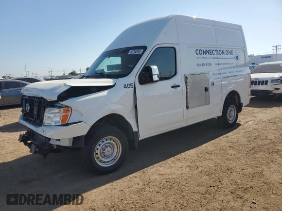 2021 Nissan NV S with VIN 1N6AF0LY2MN801216, listed as a Copart auction lot 62350985 with 61,591 mi miles and Salvage title. Bid and sale history available at DreamBid. Image 1.